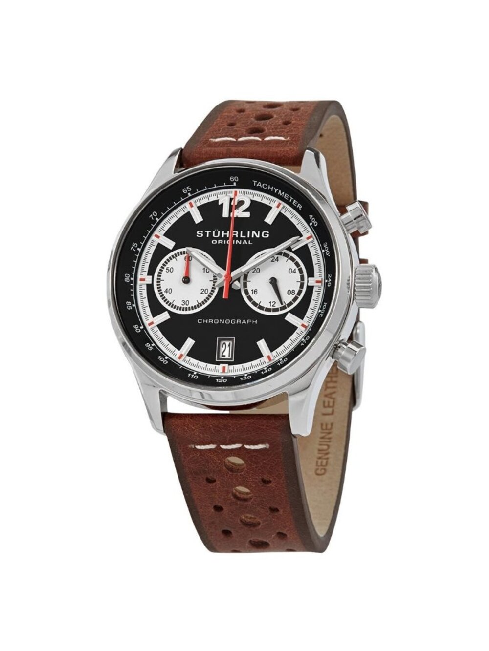 NWT Stuhrling Original Monaco Black Dial Men's Watch